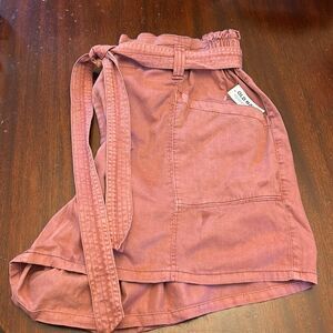 Old Navy tie waist high rise rose colored shorts Size 2 X New